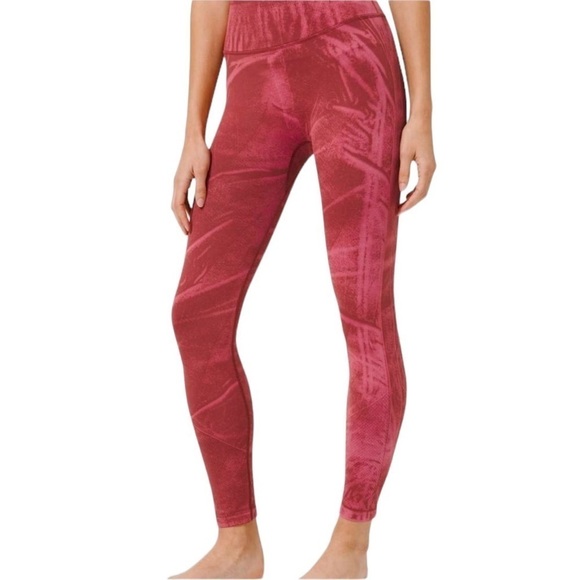 Lululemon Ebb to Street Tight *Wash Stone Wash Chianti / Pink Maroon Size 2 - Picture 2 of 11